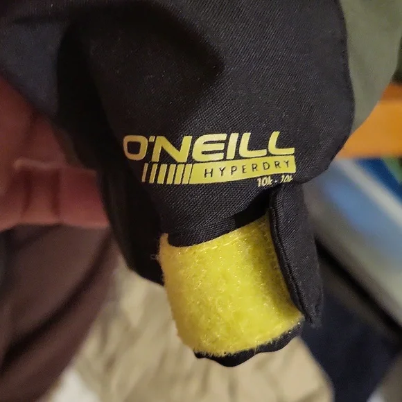 Boys Large 12 Oneill Snow Jacket Lime and Olive - Picture 6 of 9
